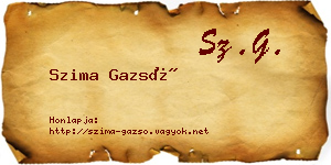 Szima Gazsó névjegykártya